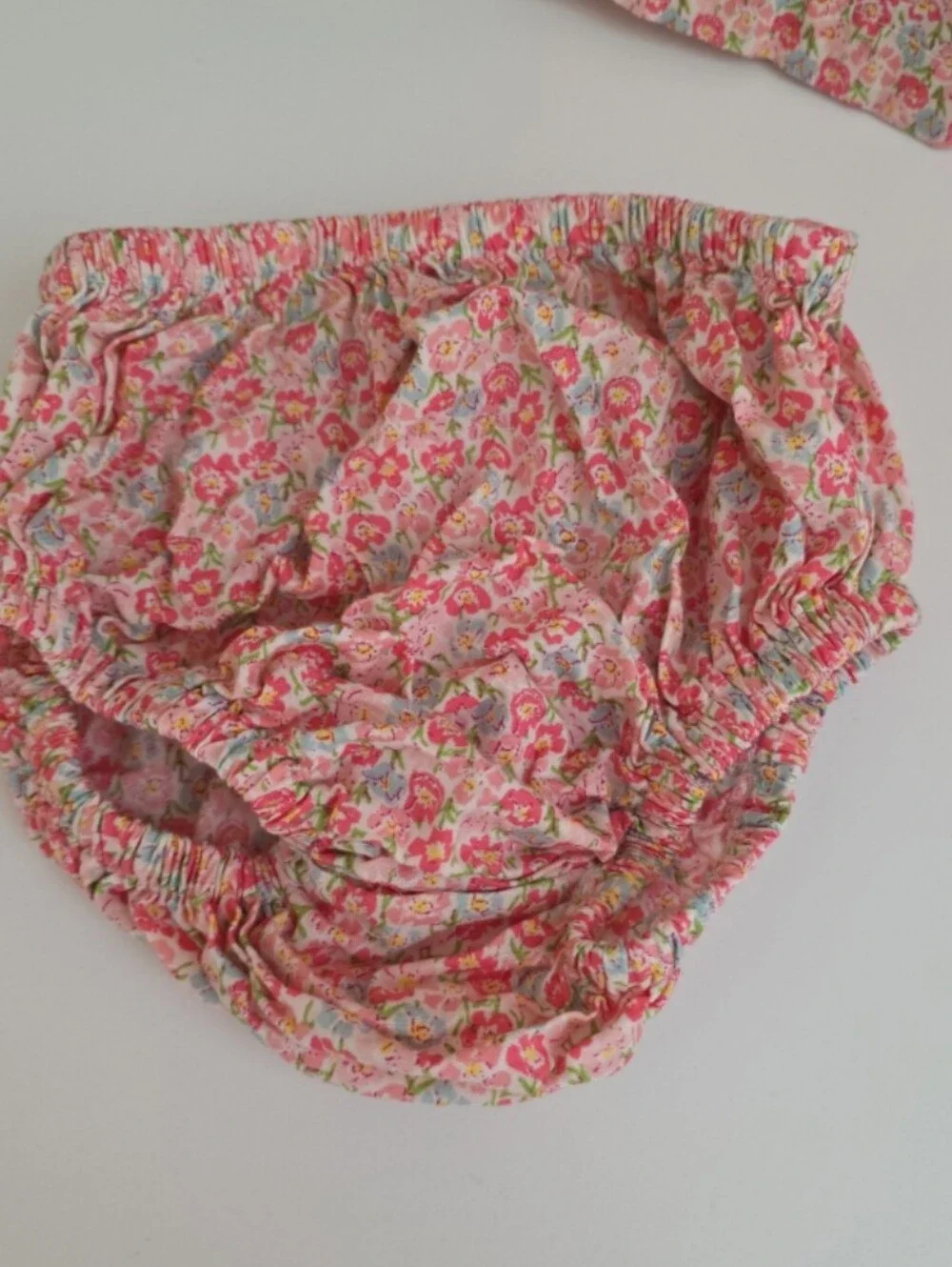 The Oaks Apparel 4 Or 4t Pink Floral Peter Pan Collar Dress & Bloomers Set